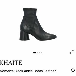 KHAITE Wythe Black Leather Ankle Booties